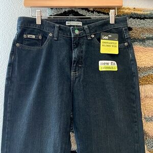 🆕 LEE Denim Jeans Natural Straight Leg Stretch Tummy Control Dark Wash
